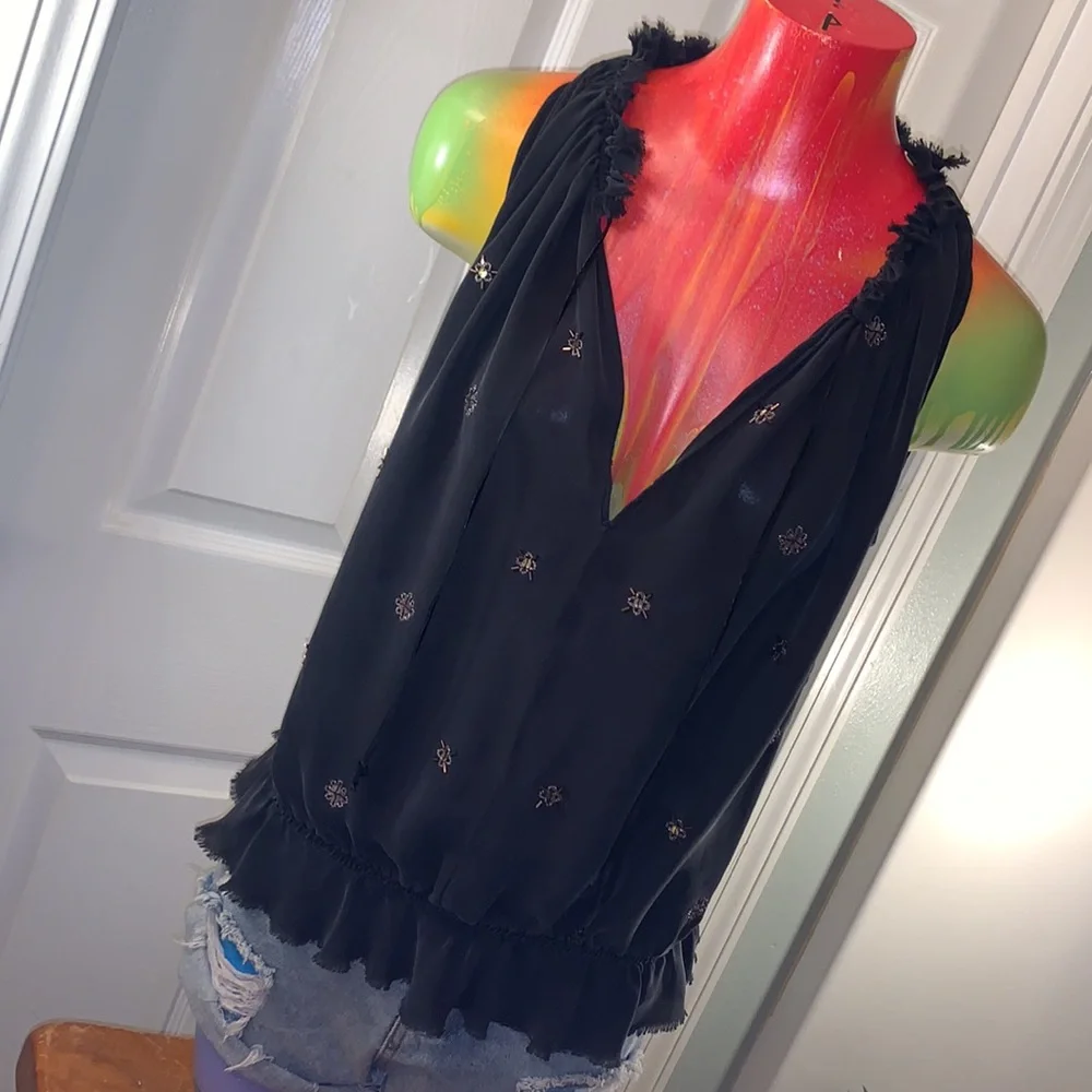 EXPRESS Low Neckline Silk Top